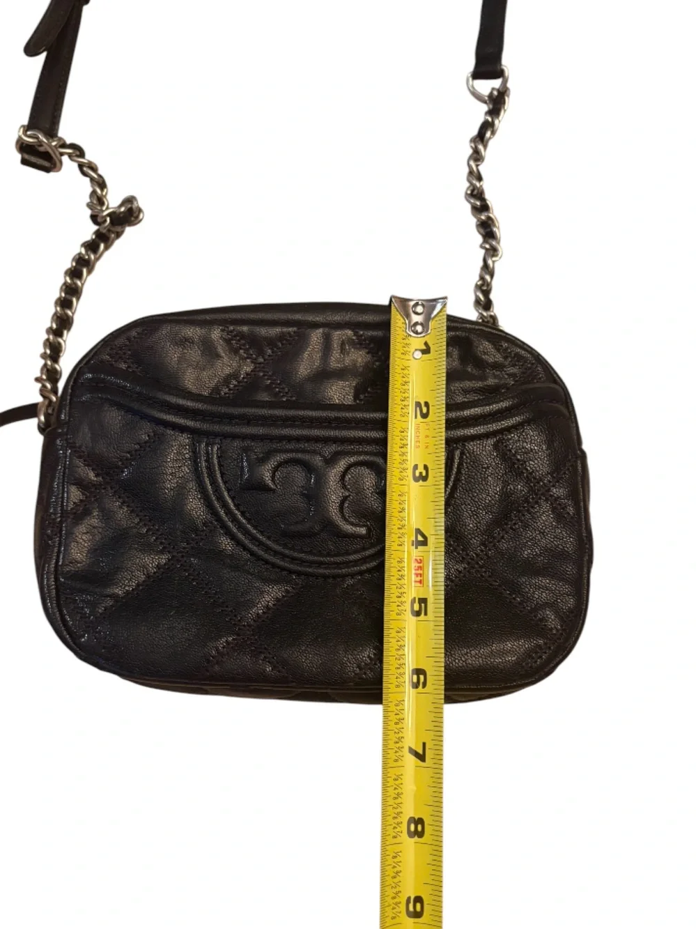 TORY BURCH Kira Black Quilted Leather Shoulder/Crossbody Bag
